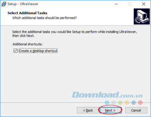 giữ dấu tích ở ô Create a desktop shortcut