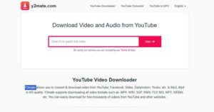 Y2mate hỗ trợ tải video và âm thanh MP3 từ YouTube và nhiều trang khác.