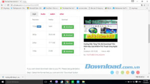 y2mate.com hỗ trợ nhiều định dạng video tải về với chất lượng cao