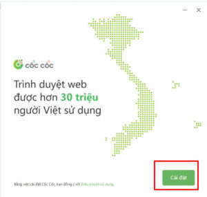 click vào nút Cài đặt